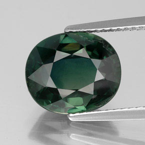 Saphir vert naturelle coupe ovale, 5,15 ct, VVS-VS