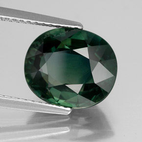 Saphir vert naturelle coupe ovale, 5,15 ct, VVS-VS