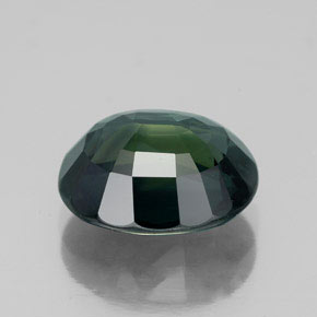 Saphir vert naturelle coupe ovale, 5,15 ct, VVS-VS
