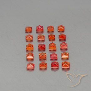 Achetez naturel 3,03ct orange saphir gems, carré, en provenance tanzanie chez gemselect. en stock, livraison internationale!