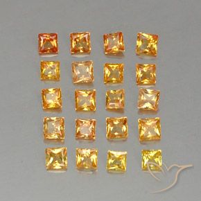 Achetez naturel 2,50ct orange saphir gems, carré, en provenance tanzanie chez gemselect. en stock, livraison internationale!