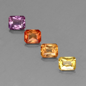 Achetez naturel 2,22ct multicolore saphir gems, taille émeraude, en provenance tanzanie chez gemselect. en stock, livraison internationale!