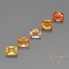 Achetez naturel 2,88ct orange saphir gems, taille émeraude, en provenance tanzanie chez gemselect. en stock, livraison internationale!