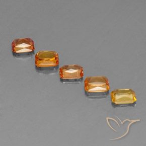 Achetez naturel 2,88ct orange saphir gems, taille émeraude, en provenance tanzanie chez gemselect. en stock, livraison internationale!