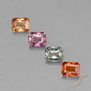 Achetez naturel 2,04ct multicolore saphir gems, taille émeraude, en provenance tanzanie chez gemselect. en stock, livraison internationale!