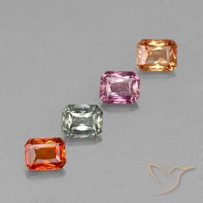 Achetez naturel 2,04ct multicolore saphir gems, taille émeraude, en provenance tanzanie chez gemselect. en stock, livraison internationale!