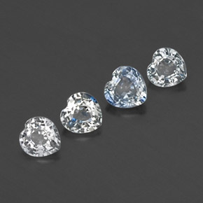 Achetez naturel ct blanc saphir gems, forme de coeur, en provenance sri lanka chez gemselect. en stock, livraison internationale!