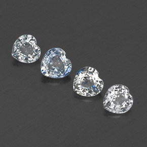 Achetez naturel ct blanc saphir gems, forme de coeur, en provenance sri lanka chez gemselect. en stock, livraison internationale!