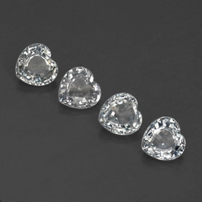 Achetez naturel ct blanc saphir gems, forme de coeur, en provenance sri lanka (ceylan) chez gemselect. en stock, livraison internationale!