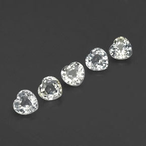 Achetez naturel 1,70ct blanc saphir gems, forme de coeur, en provenance sri lanka chez gemselect. en stock, livraison internationale!