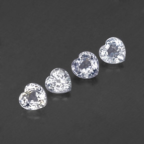Achetez naturel ct blanc saphir gems, forme de coeur, en provenance sri lanka chez gemselect. en stock, livraison internationale!