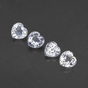Achetez naturel ct blanc saphir gems, forme de coeur, en provenance sri lanka chez gemselect. en stock, livraison internationale!