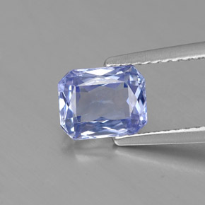 Saphir bleue naturelle taille émeraude, 1,77 ct, VS
