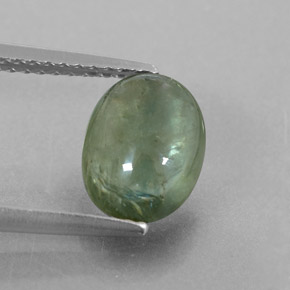 Saphir vert naturelle transparent, 2,43 ct, transparent / translucide