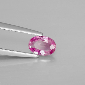 Saphir rose naturelle coupe ovale, 0,46 ct, VS