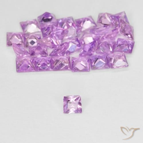 2.57ctw Naturel Violet clair Saphir, Carré, VVS-VS