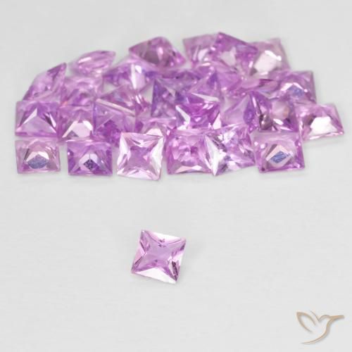 2.56ctw Naturel Rose clair Saphir, Carré, VVS-VS