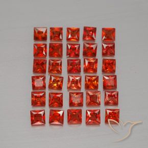 Achetez naturel 3,67ct orange saphir gems, carré, en provenance tanzanie chez gemselect. en stock, livraison internationale!