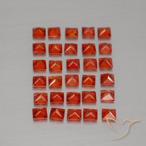 Achetez naturel 3,67ct orange saphir gems, carré, en provenance tanzanie chez gemselect. en stock, livraison internationale!