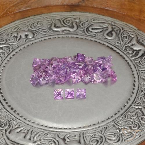 4.65ctw Naturel Violet Rosâtre Saphir, Carré, VVS-VS
