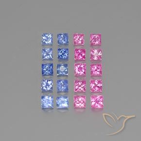 Achetez naturel 2.83ct Multicolore Saphir gems, Carré, En provenance Madagascar chez GemSelect. En stock, livraison internationale!
