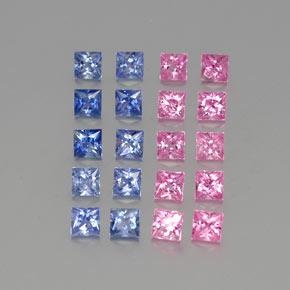 Achetez naturel 4,74ct multicolore saphir gems, carré, en provenance madagascar chez gemselect. en stock, livraison internationale!