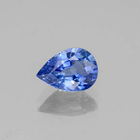 Saphir bleue naturelle en forme de poire, 1,00 ct, VS