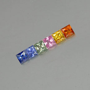 Achetez naturel ct multicolore saphir gems, carré, en provenance tanzanie chez gemselect. en stock, livraison internationale!