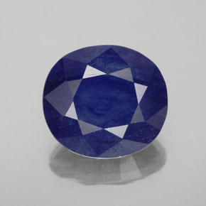 Saphir bleue naturelle coupe ovale, 7,29 ct, SI