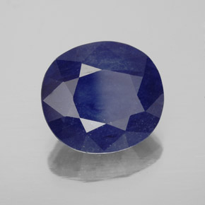 Saphir bleue naturelle coupe ovale, 7,29 ct, SI