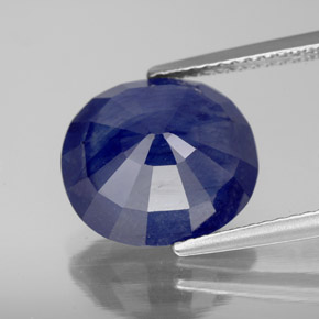Saphir bleue naturelle coupe ovale, 7,29 ct, SI