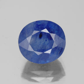 Saphir bleue naturelle coupe ovale, 5,46 ct, SI