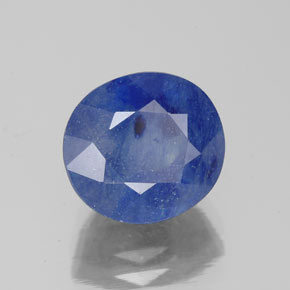 Saphir bleue naturelle coupe ovale, 5,46 ct, SI