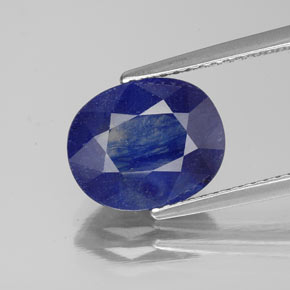 Saphir bleue naturelle coupe ovale, 4,40 ct, SI