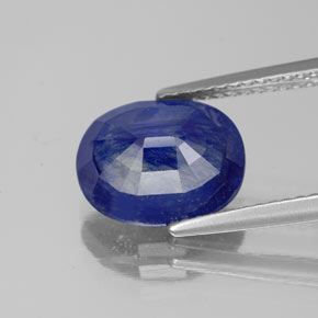 Saphir bleue naturelle coupe ovale, 4,40 ct, SI
