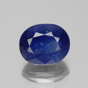 Saphir bleue naturelle coupe ovale, 4,46 ct, SI