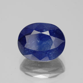 Saphir bleue naturelle coupe ovale, 4,46 ct, SI