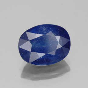 Saphir bleue naturelle coupe ovale, 4,16 ct, SI