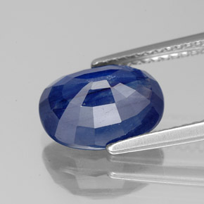 Saphir bleue naturelle coupe ovale, 4,16 ct, SI