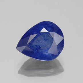 Saphir bleue naturelle en forme de poire, 3,54 ct, SI