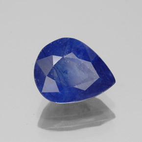 Saphir bleue naturelle en forme de poire, 3,54 ct, SI