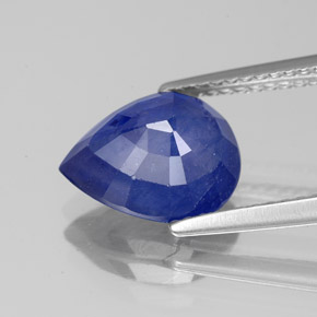 Saphir bleue naturelle en forme de poire, 3,54 ct, SI