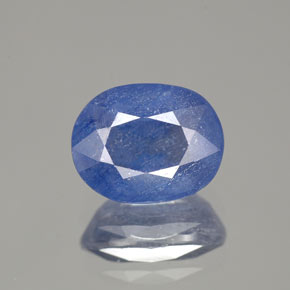Saphir bleue naturelle coupe ovale, 2,93 ct, SI-I1