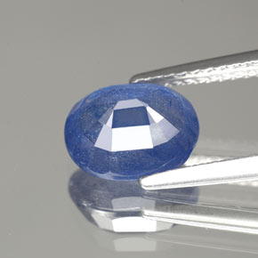 Saphir bleue naturelle coupe ovale, 2,93 ct, SI-I1