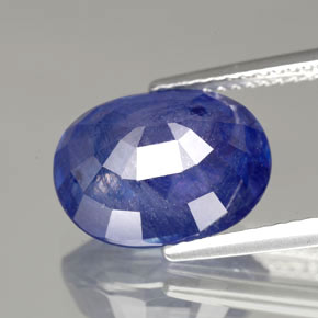 Saphir bleue naturelle coupe ovale, 8,36 ct, SI