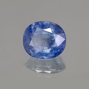 Saphir bleue naturelle coupe ovale, 5,36 ct, SI