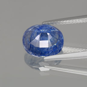 Saphir bleue naturelle coupe ovale, 5,36 ct, SI