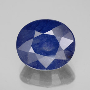 Saphir bleue naturelle coupe ovale, 7,03 ct, SI