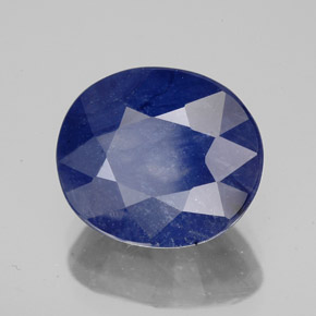 Saphir bleue naturelle coupe ovale, 7,03 ct, SI