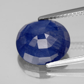 Saphir bleue naturelle coupe ovale, 7,03 ct, SI